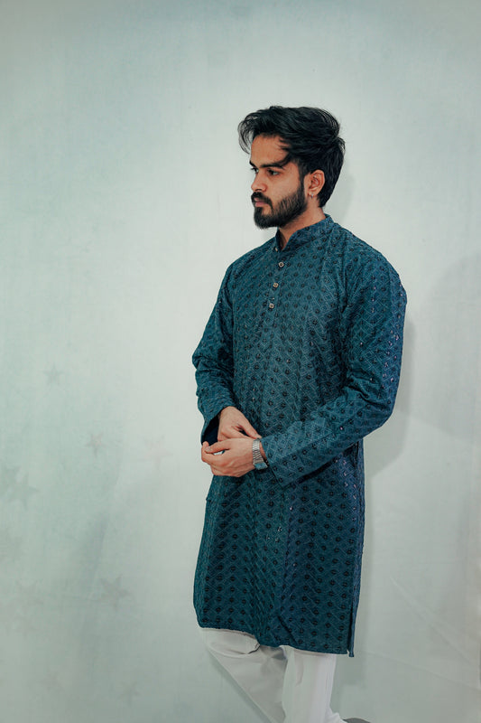BLUE SEQUENCE KURTA