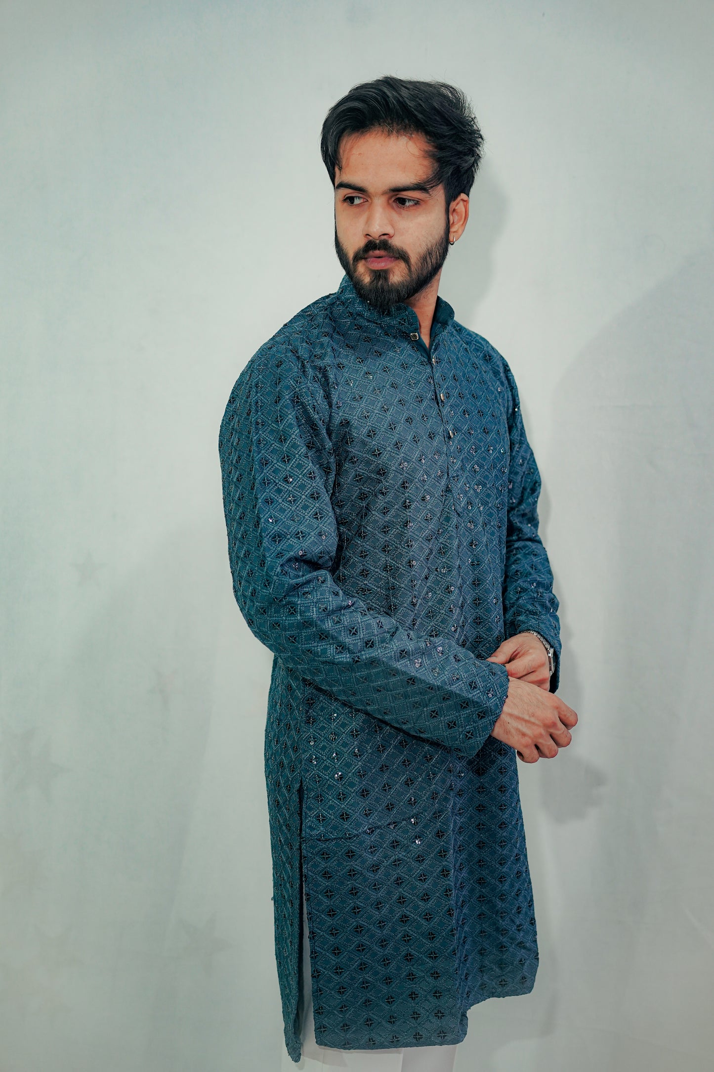 BLUE SEQUENCE KURTA