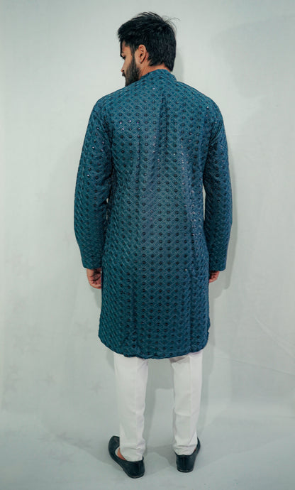 BLUE SEQUENCE KURTA