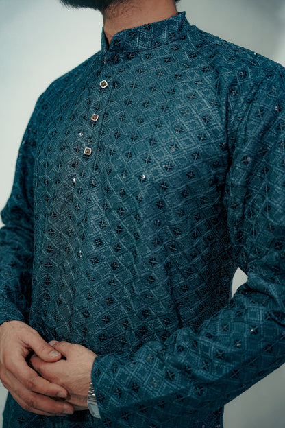 BLUE SEQUENCE KURTA
