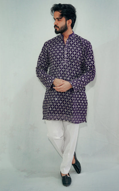 PURPLE ZARI WORK