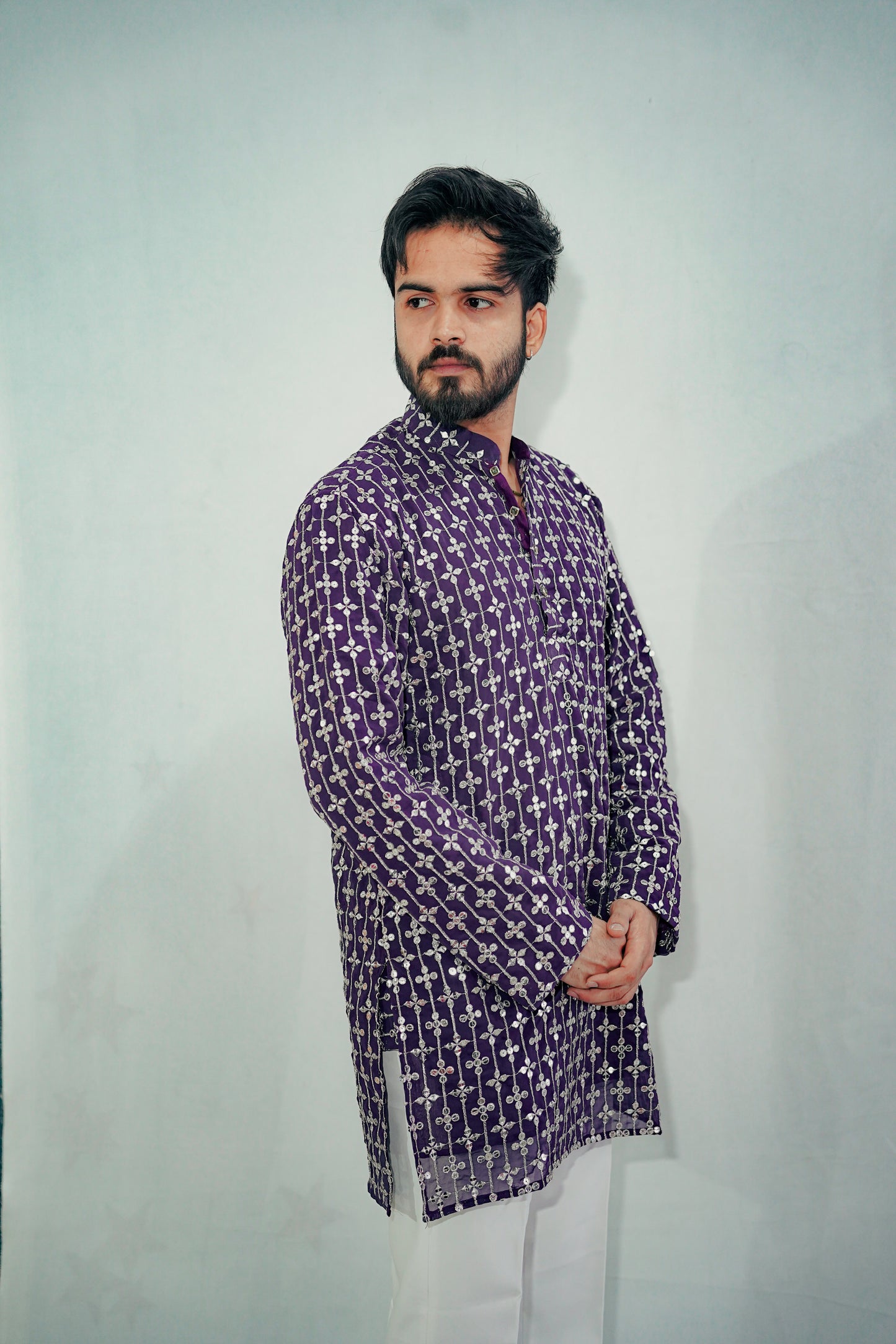 PURPLE ZARI WORK
