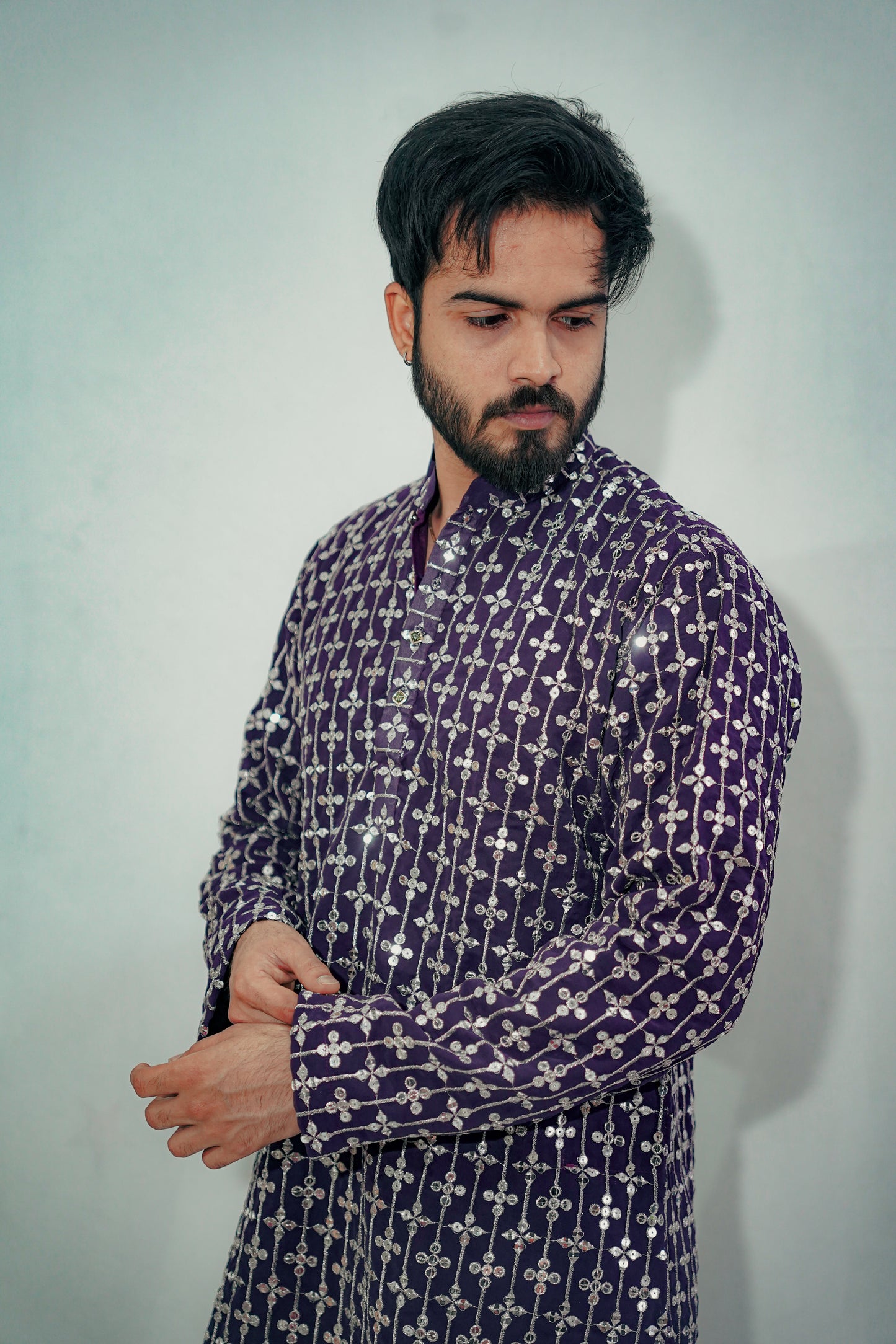 PURPLE ZARI WORK
