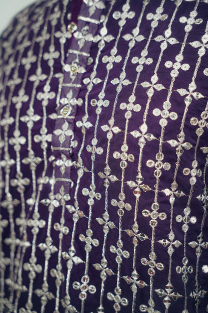 PURPLE ZARI WORK